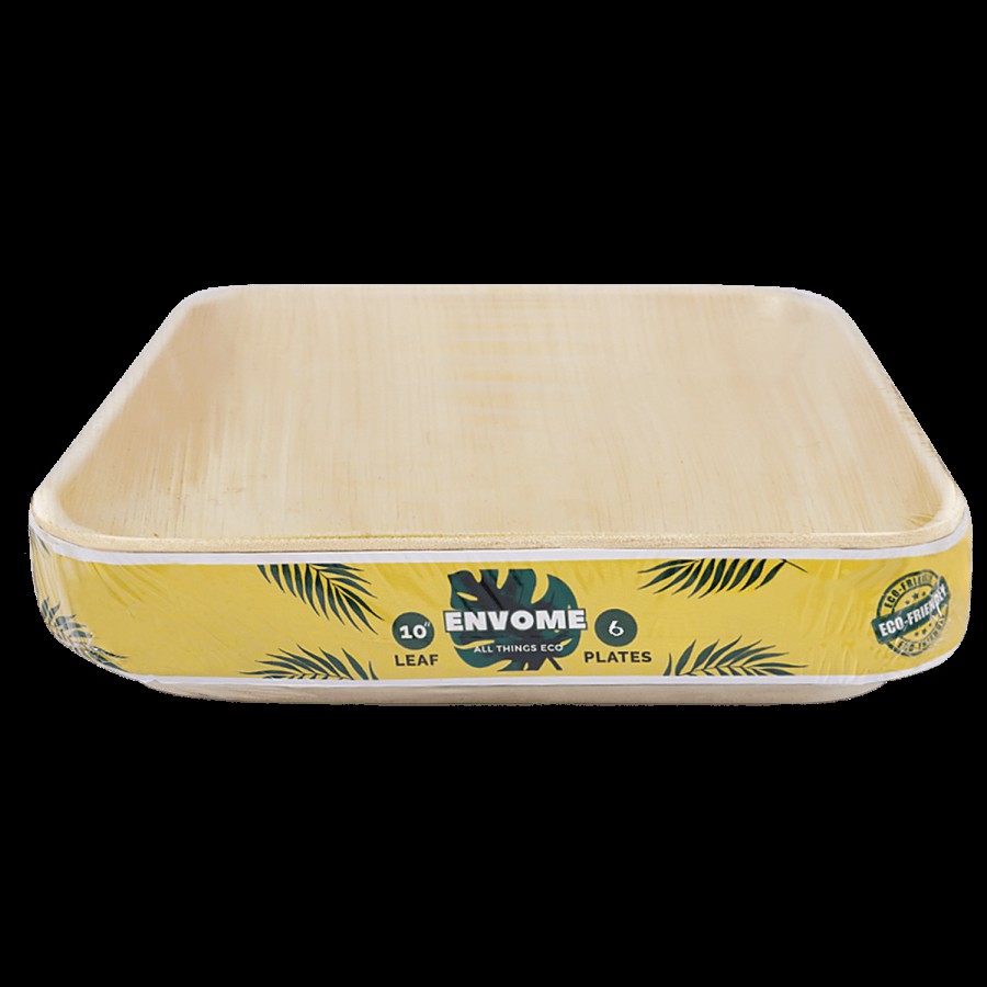 Envome 10'' Square Areca Leaf disposable Plate - Eco-Friendly