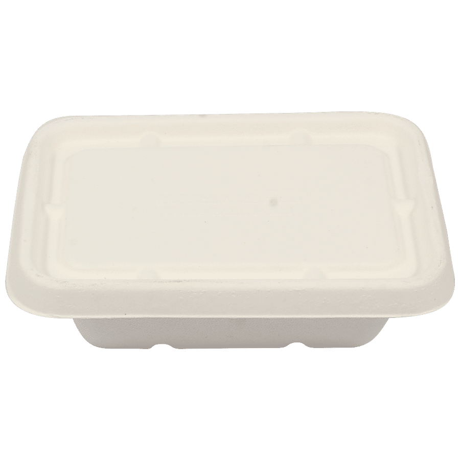 Klassic Disposable Biodegradable Bagasse Food Container With Lid - Rectangle