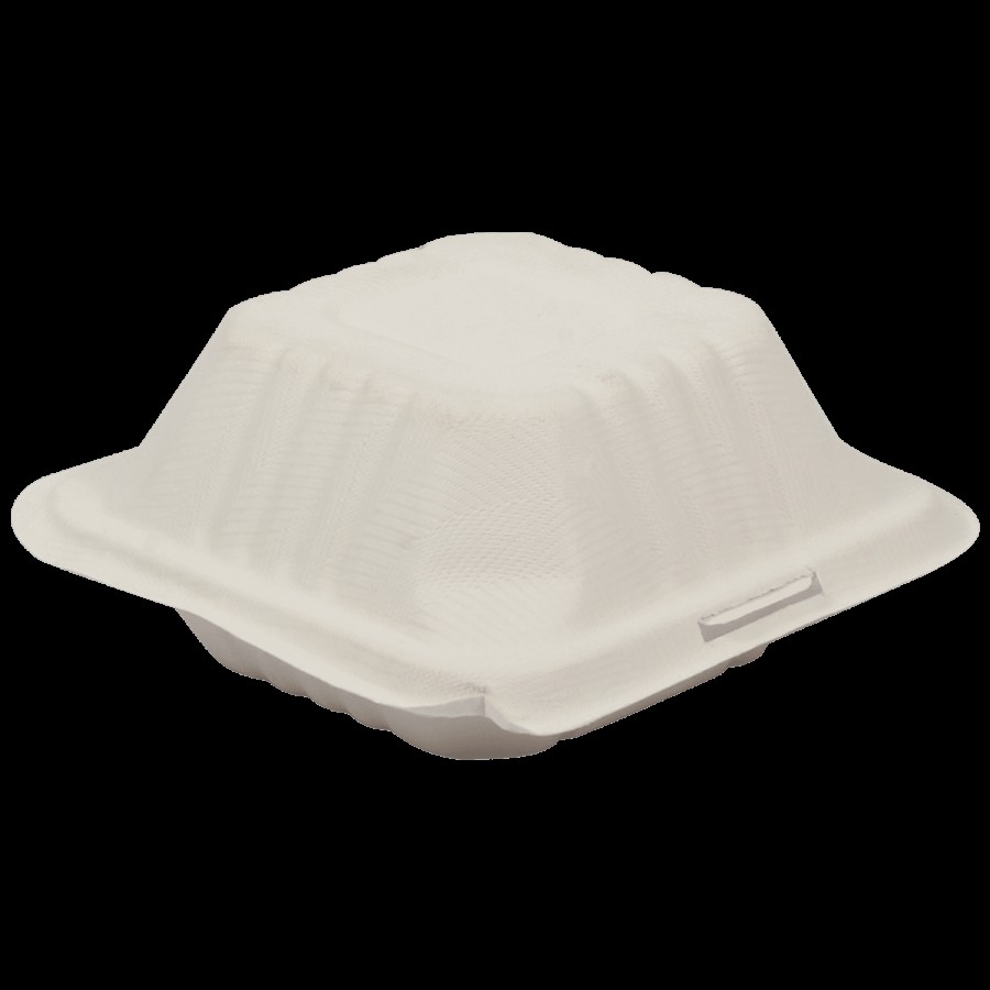 Klassic Disposable Biodegradable Bagasse Clamshell - Square