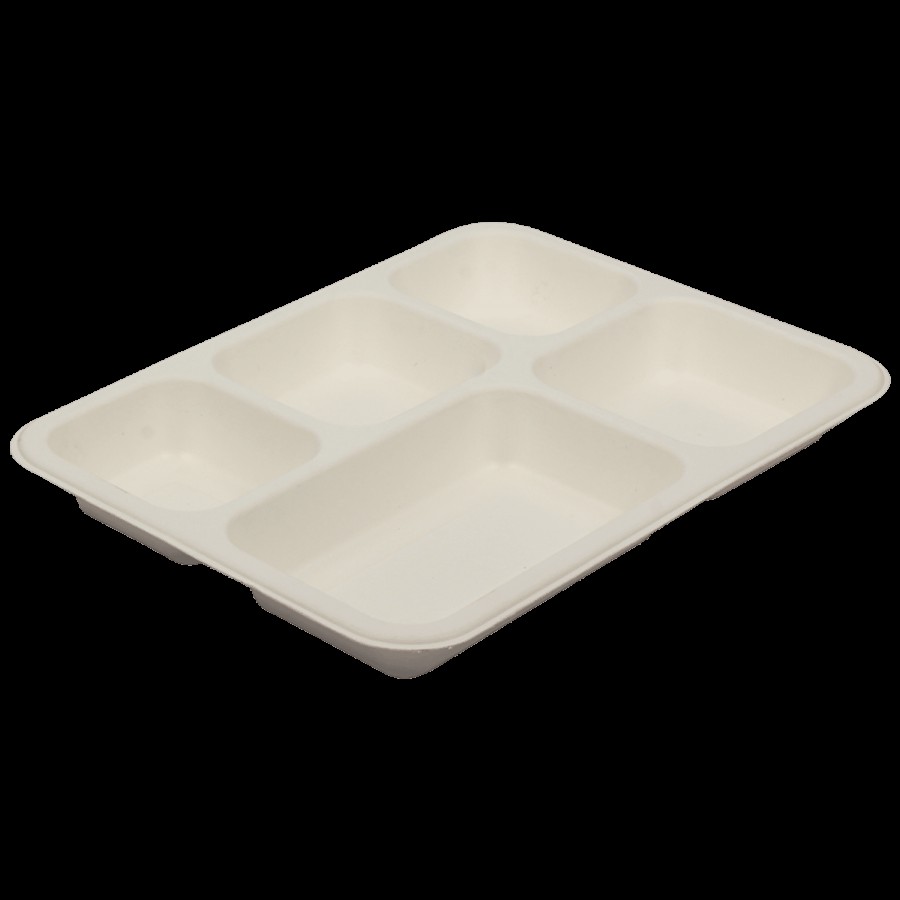 Klassic Disposable Biodegradable Bagasse Meal Tray - Rectangle