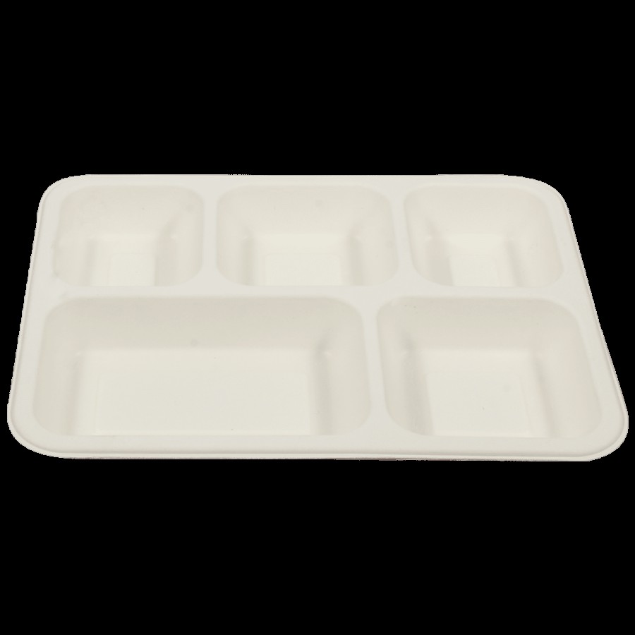 Klassic Disposable Biodegradable Bagasse Meal Tray - Rectangle