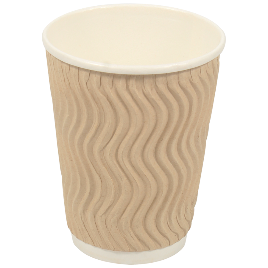 Klassic Disposable Biodegradable Rippled Paper Cup - White