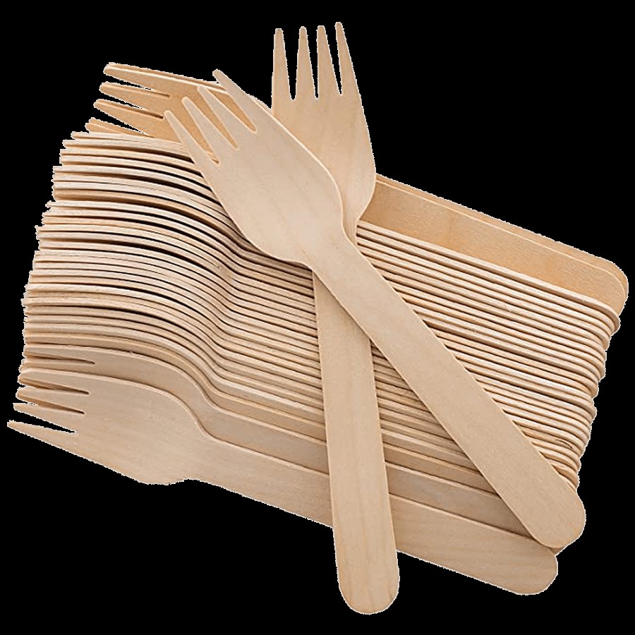 SE7EN Disposable Wooden Fork - Biodegradable