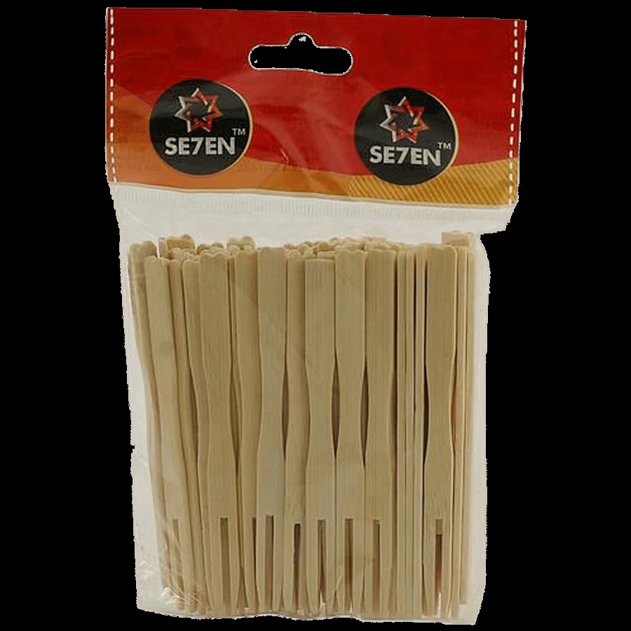 SE7EN Disposable Wooden Fruit Fork - Eco-Friendly