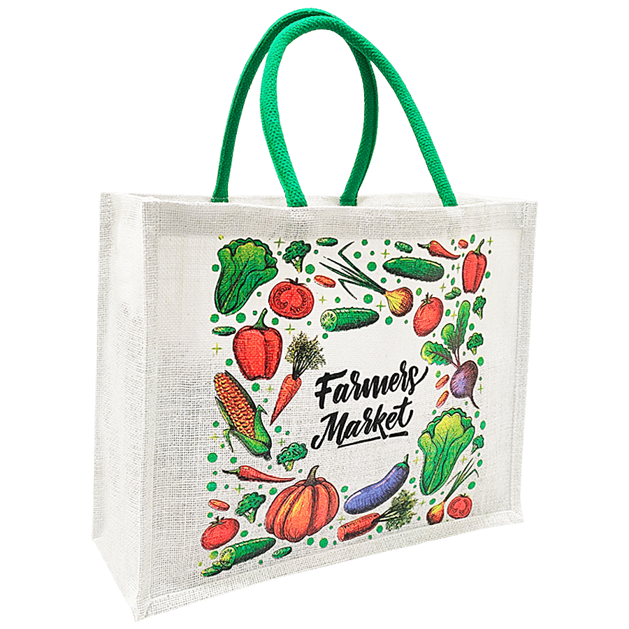 Earthbags Jute Shopping Bag/Carry Bag - Printed