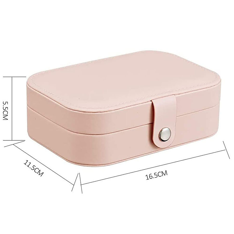 Pearl Fiesta Jewellery Organizer PU Leather Zipper Portable Storage Box/Case/Container - With Dividers