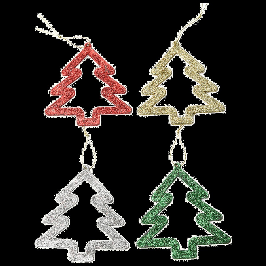 Aarush Festivities Hanging Glitter Ornaments - For Christmas/Xmas Trees