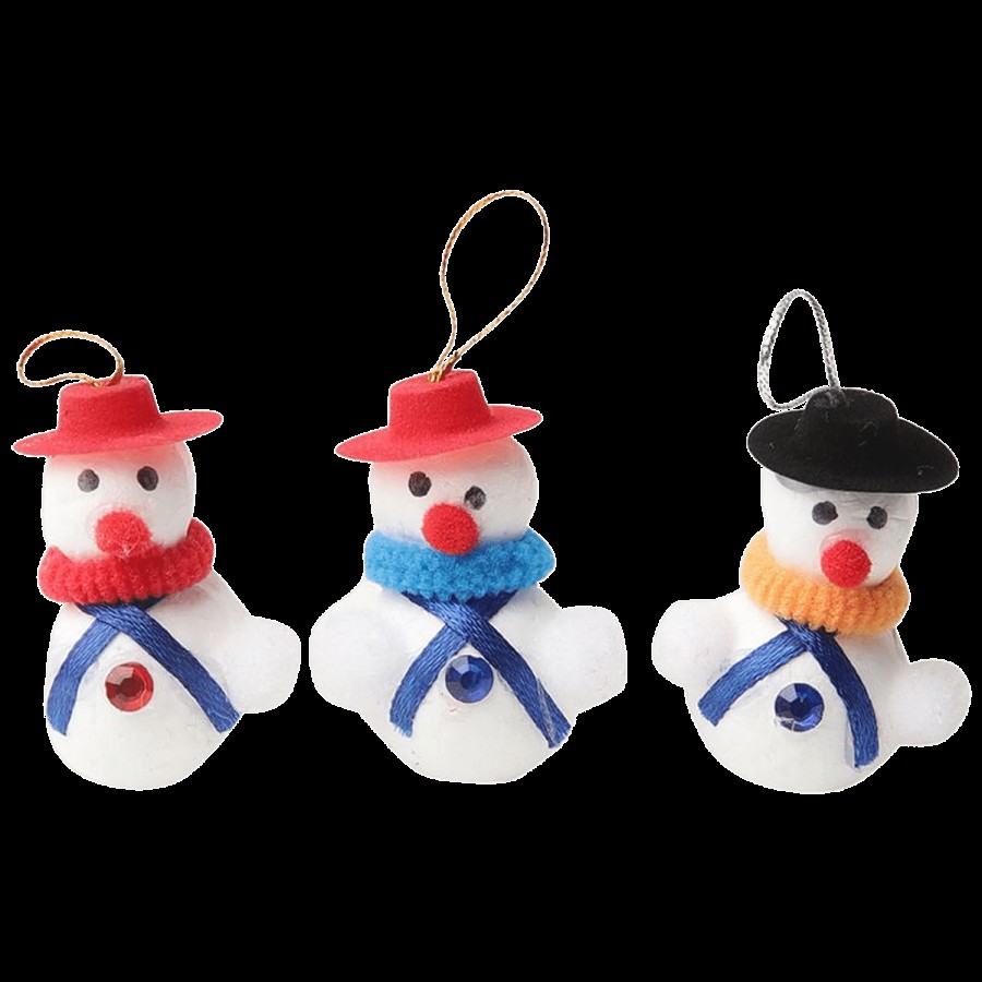 Aarush Festivities Hanging Snowman Ornaments - For Christmas/Xmas Trees