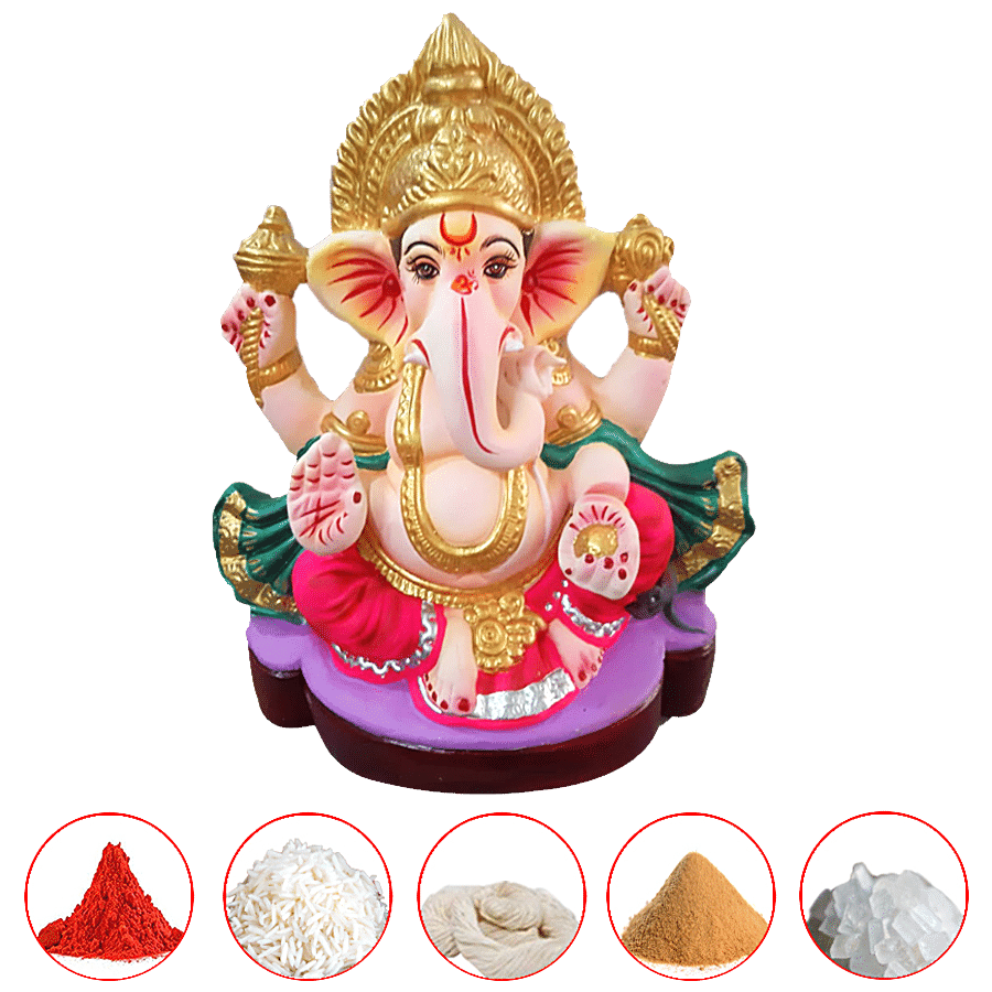 Arham Eco-Friendly Clay Shri Ganesha / Ganpati Idol / Murti - 20 cm