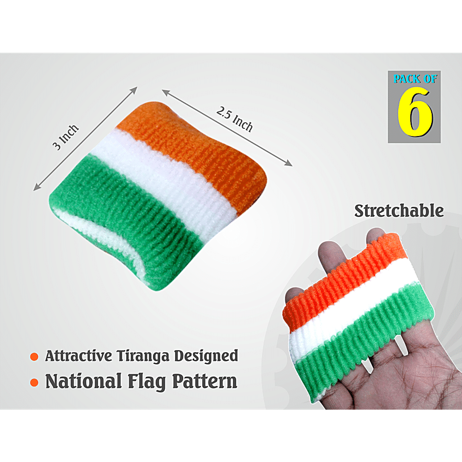 Brodees Tri Colour Theme Stretchable Wristband