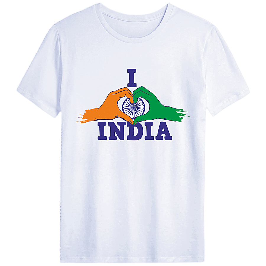 Brodees Tri Colour Themed Printed Round Neck T-Shirt