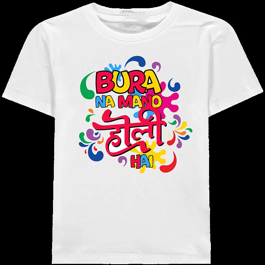 Brodees Round Neck T-Shirt - Holi Theme Printed