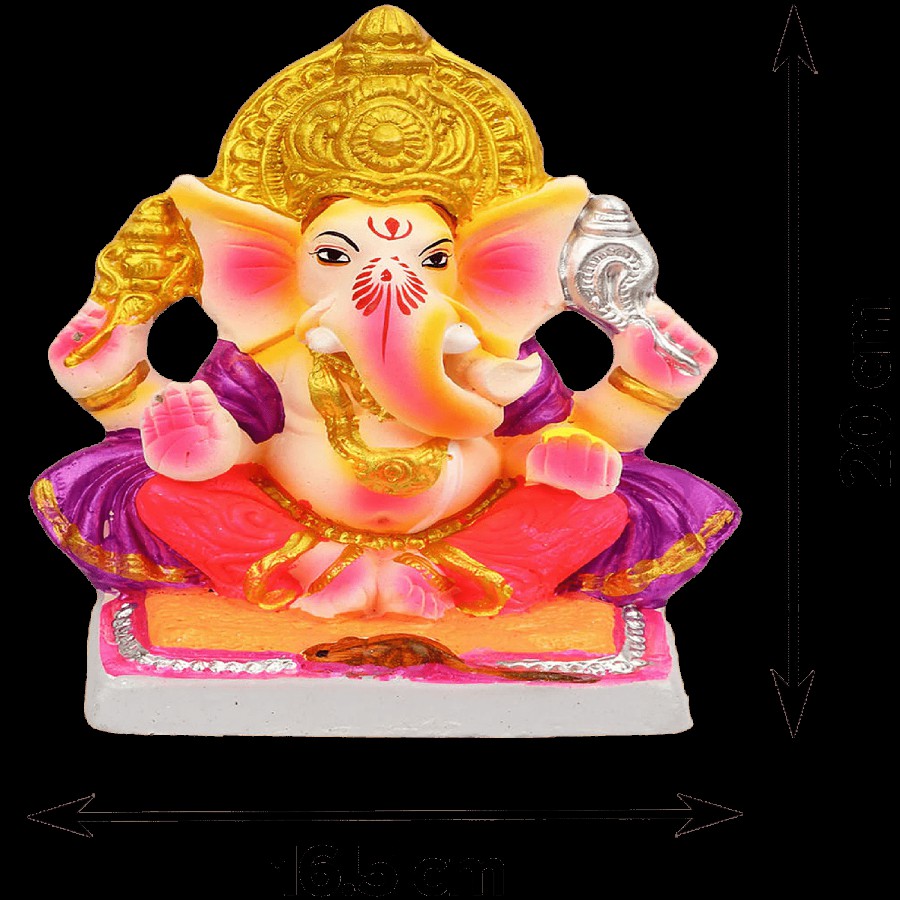 CS Ganapathi Ganesha Idol Murti 20.3 cm x 16.5 cm