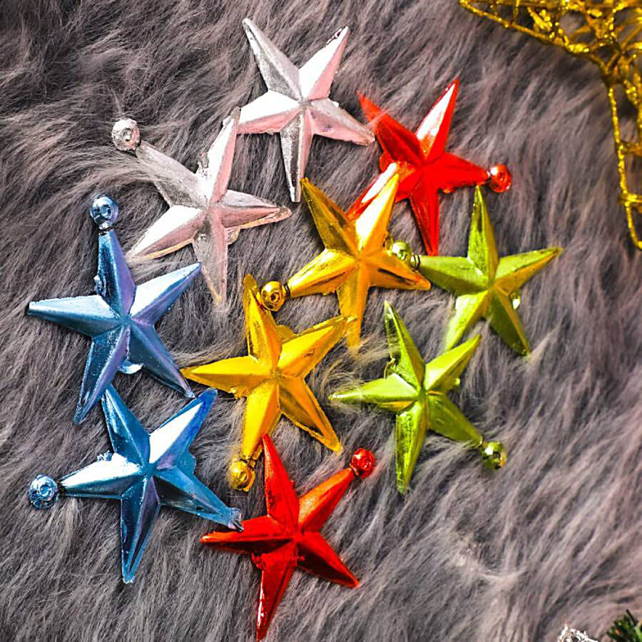 Creative Space Christmas Hanging Multicolour Stars - Reflective