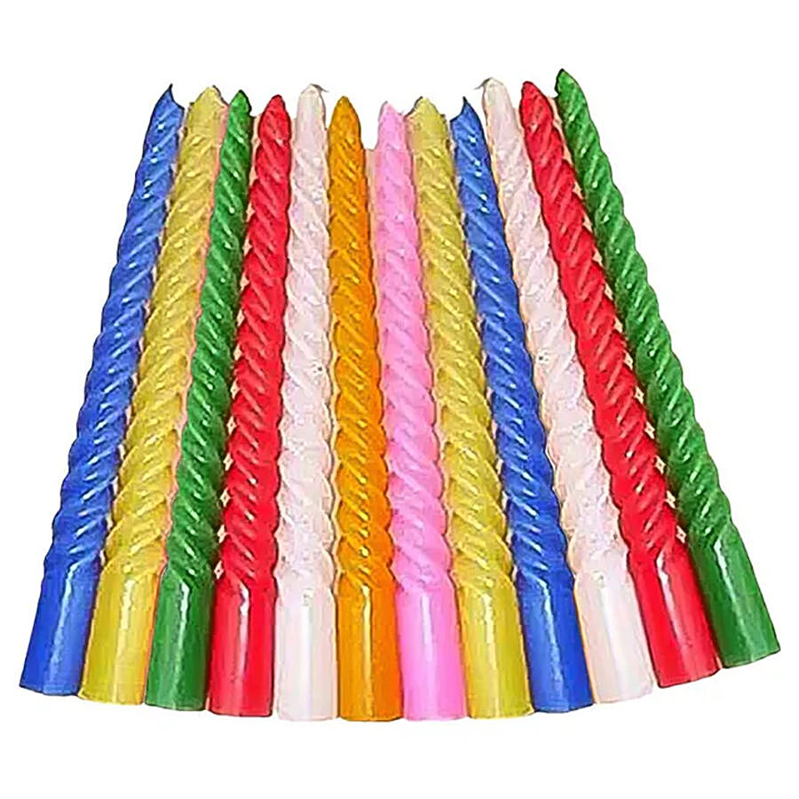 Creative Space Christmas Long Stand Candles - Multicoloured