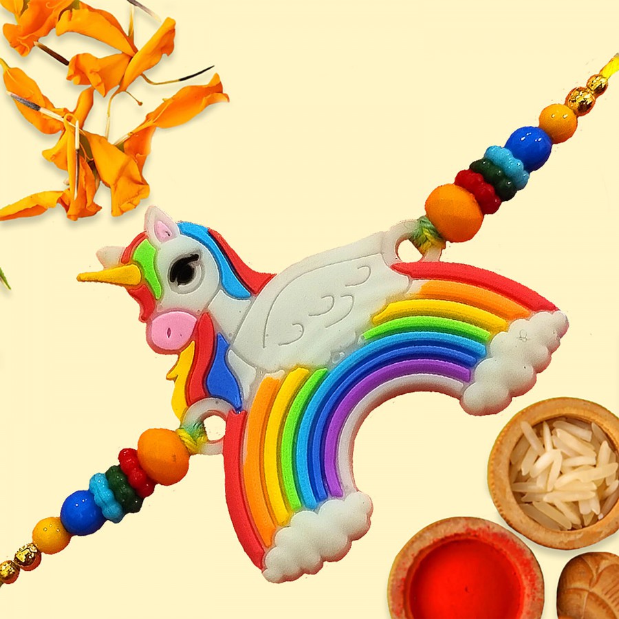 Creative Space Kids Cartoon Rainbow Rakhi