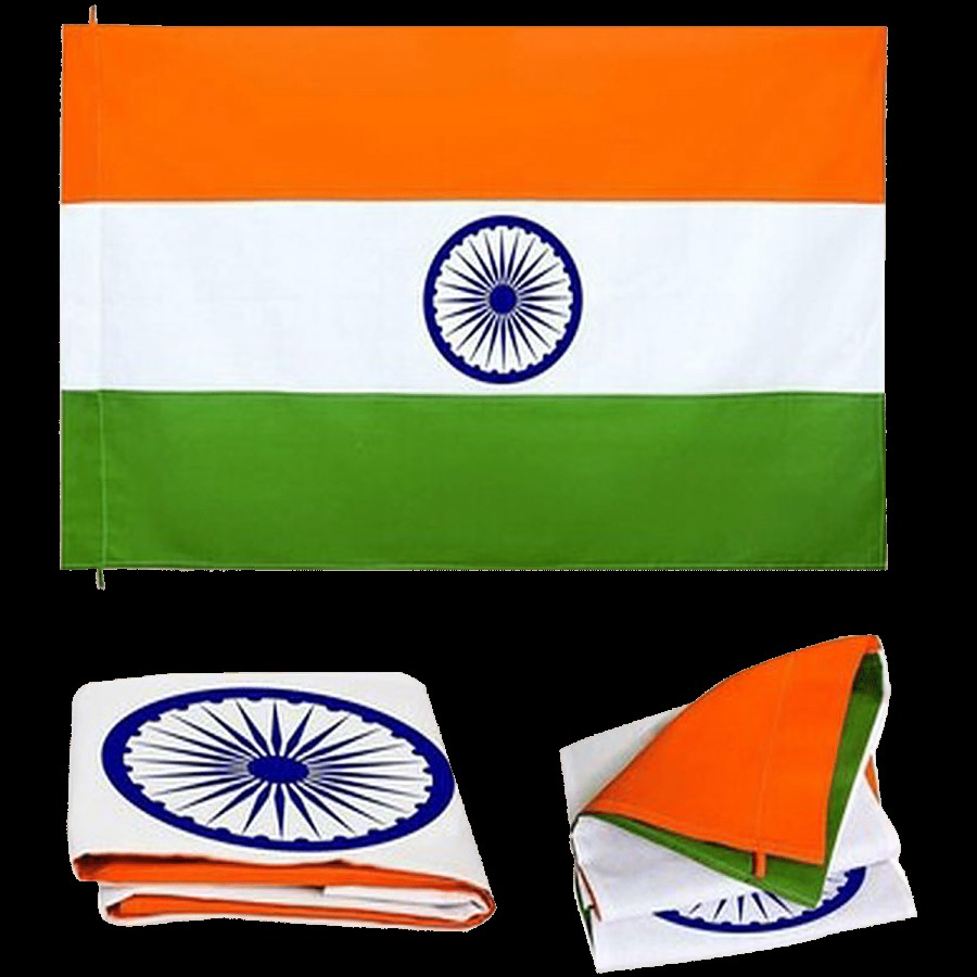 Creative Space Satin Fabric Indian Flag - Har Ghar Tiranga