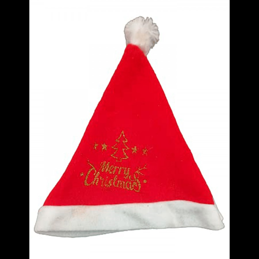 Hankley Merry Christmas Printed Santa Claus Cap