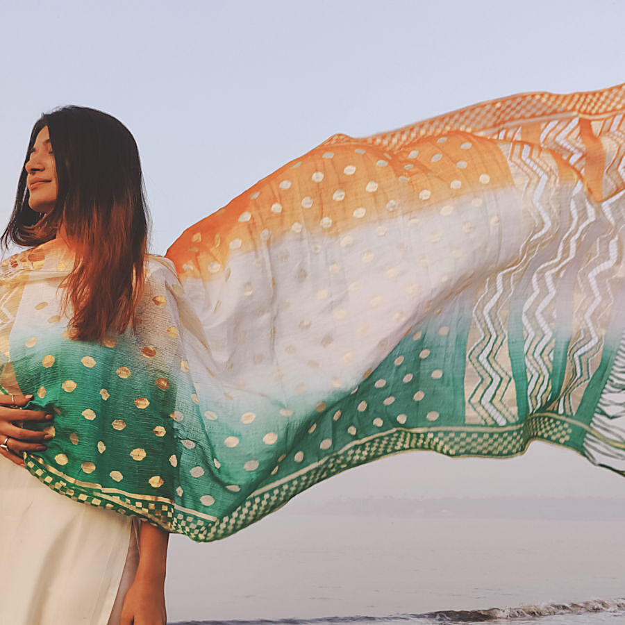 House of Festivals Tricolour Tiranga Themed Dupatta