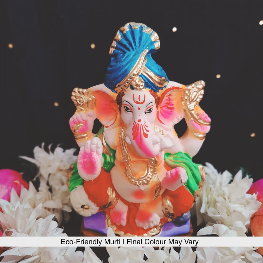 House of Festivals Ganpati Clay Murti/Ganesha Idol - Eco-Friendly