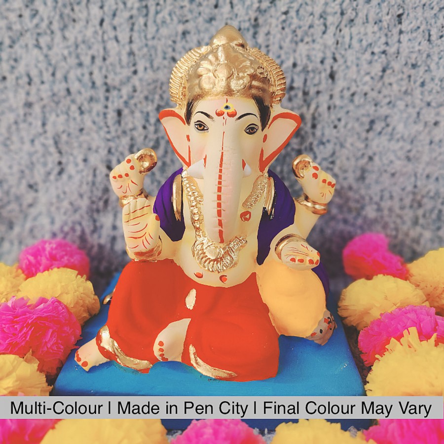 House of Festivals Ganpati Clay Murti/Ganesha Idol - Eco-Friendly