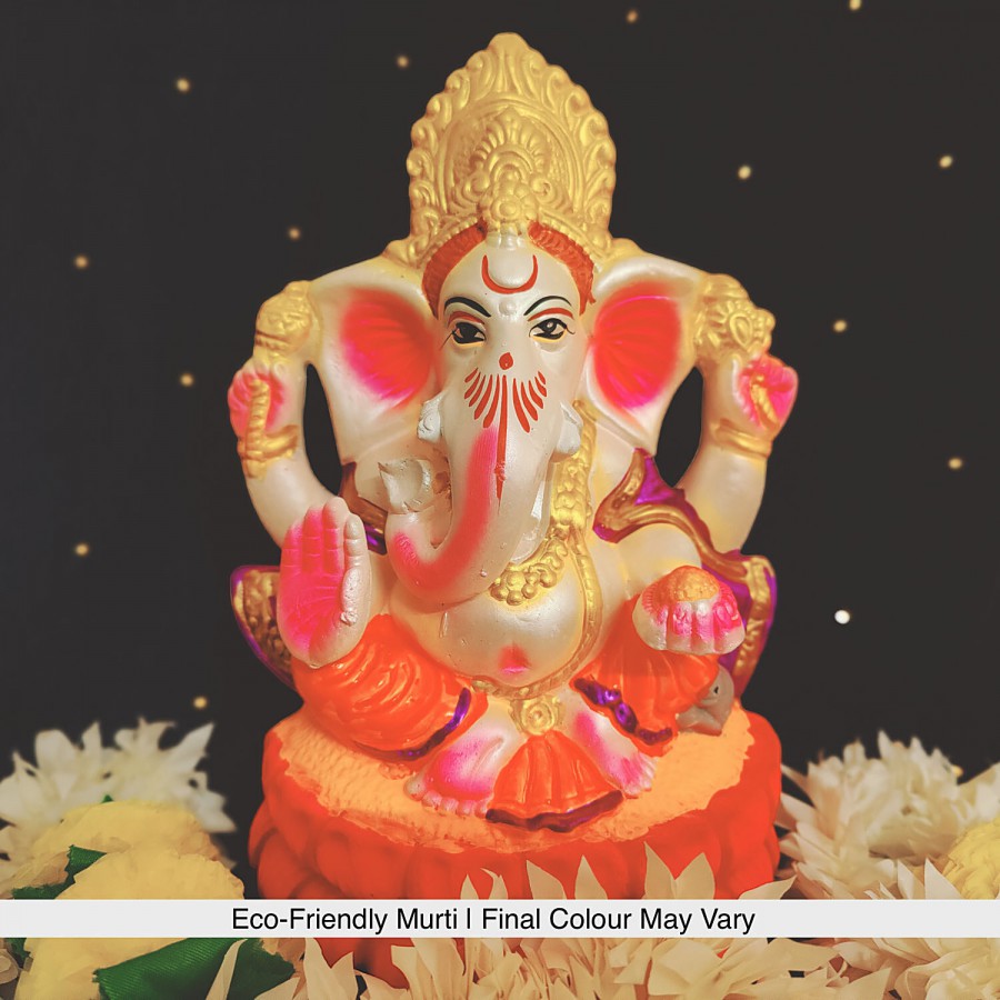 House of Festivals Ganpati Clay Murti/Ganesha Idol - Eco-Friendly