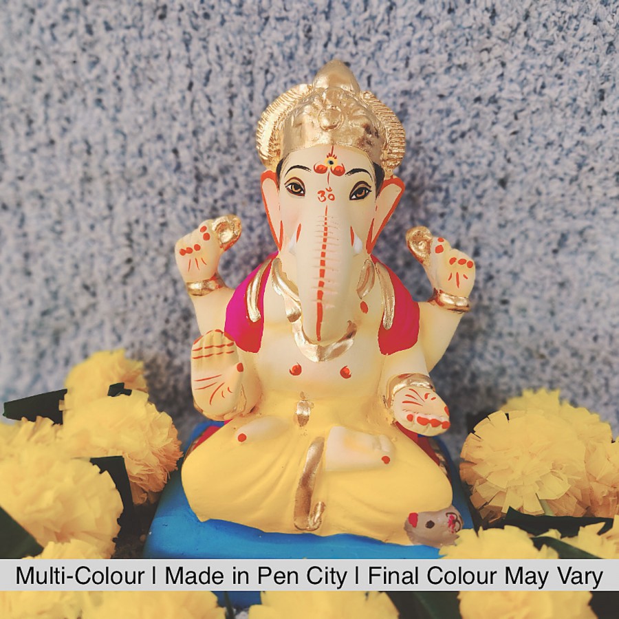 House of Festivals Ganpati Clay Murti/Ganesha Idol - Eco-Friendly