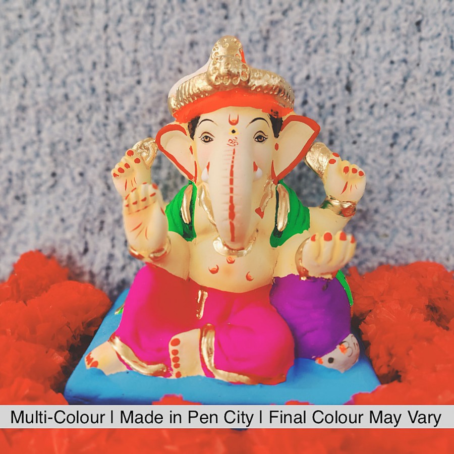 House of Festivals Ganpati Clay Murti/Ganesha Idol - Eco-Friendly