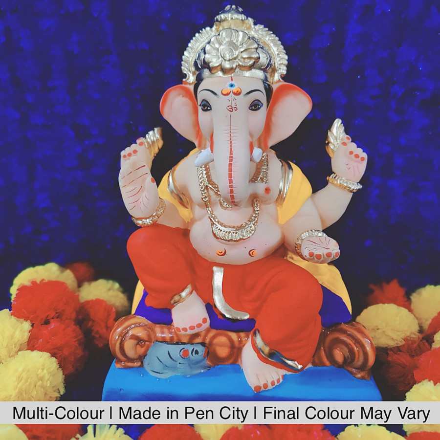 House of Festivals Ganpati Clay Murti/Ganesha Idol - Eco-Friendly