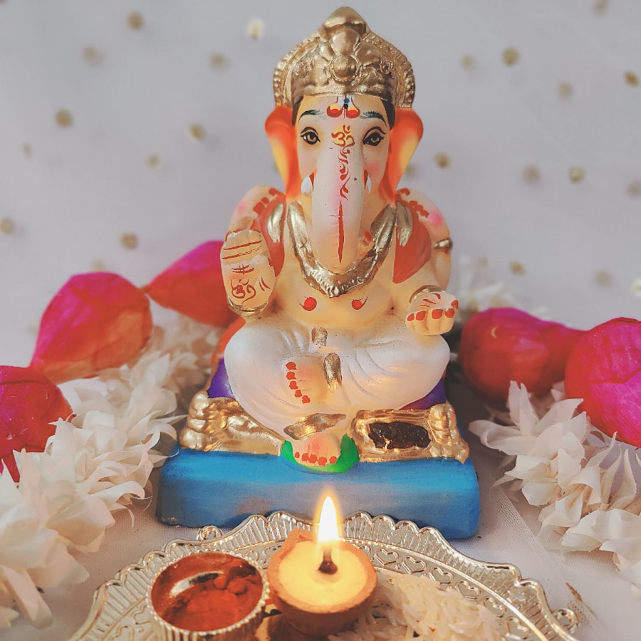 House of Festivals Ganpati Clay Murti/Ganesha Idol - Eco-Friendly