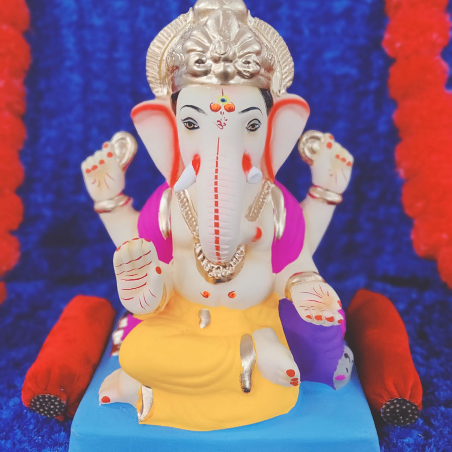 House of Festivals Ganpati Clay Murti/Ganesha Idol - Eco-Friendly