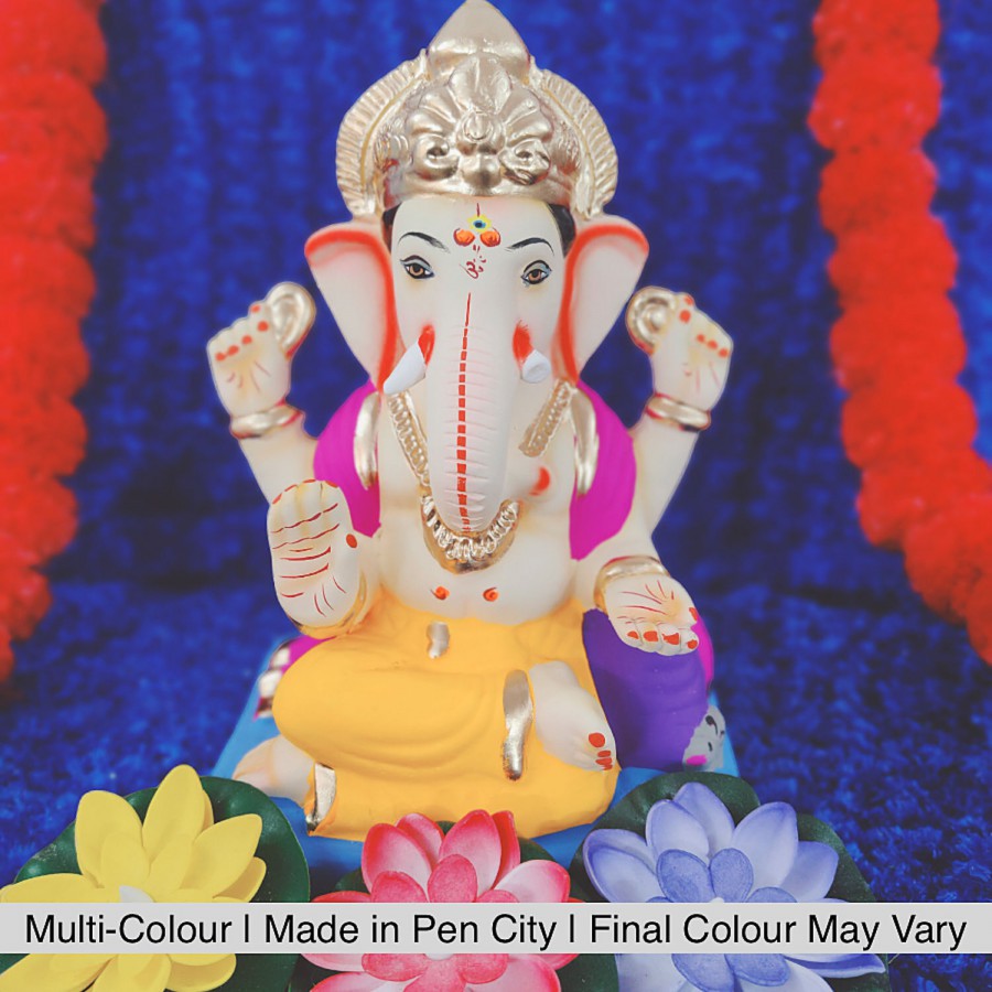 House of Festivals Ganpati Clay Murti/Ganesha Idol - Eco-Friendly