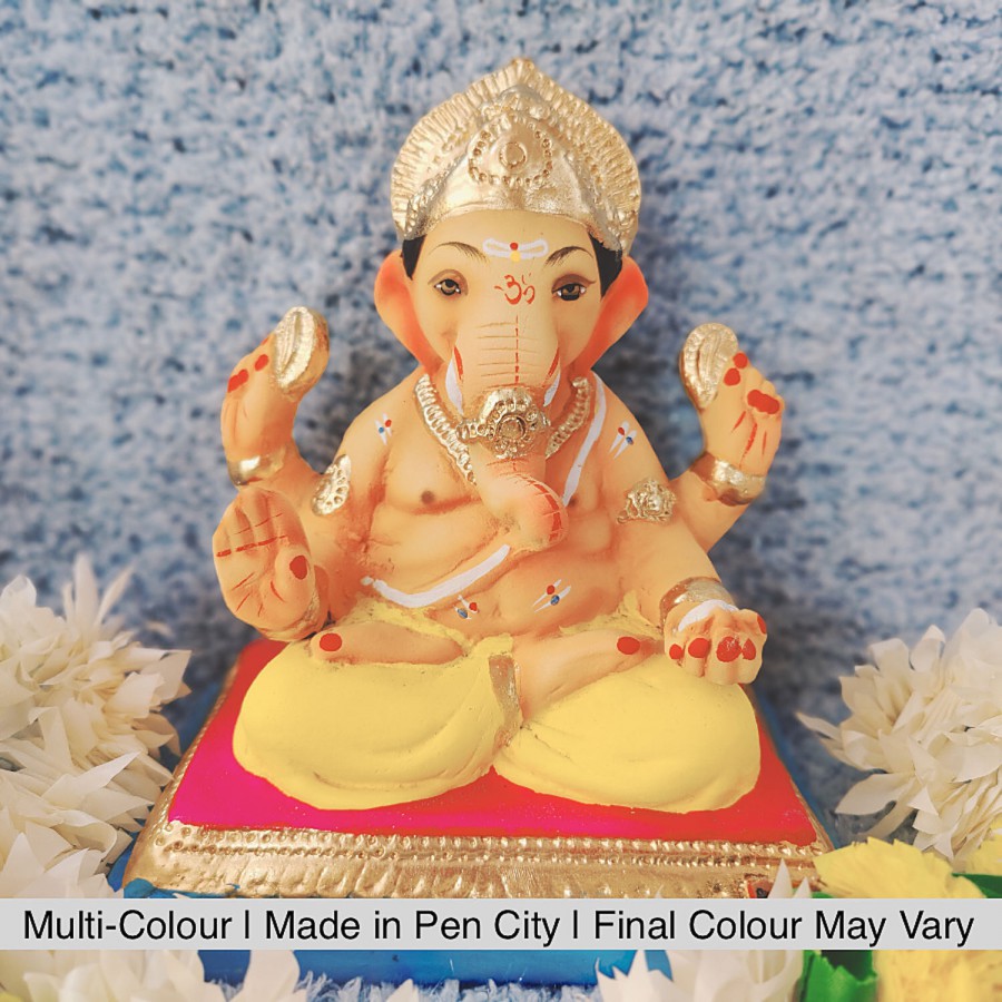 House of Festivals Ganpati Clay Murti/Ganesha Idol - Eco-Friendly