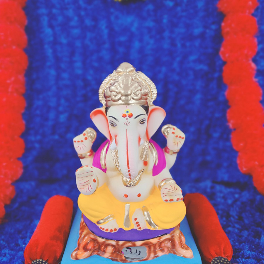 House of Festivals Ganpati Clay Murti/Ganesha Idol - Eco-Friendly