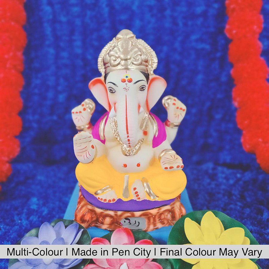 House of Festivals Ganpati Clay Murti/Ganesha Idol - Eco-Friendly