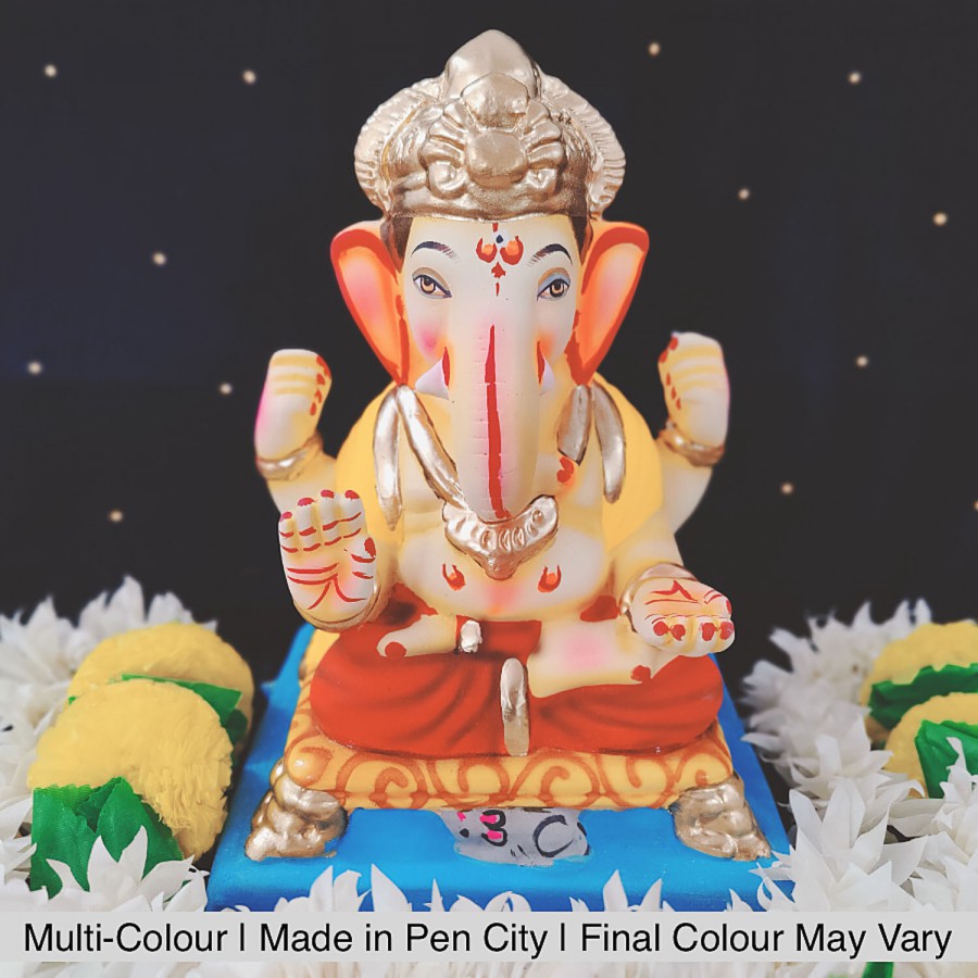 House of Festivals Ganpati Clay Murti/Ganesha Idol - Eco-Friendly