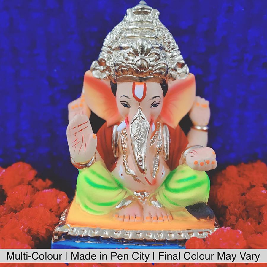 House of Festivals Ganpati Clay Murti/Ganesha Idol - Eco-Friendly