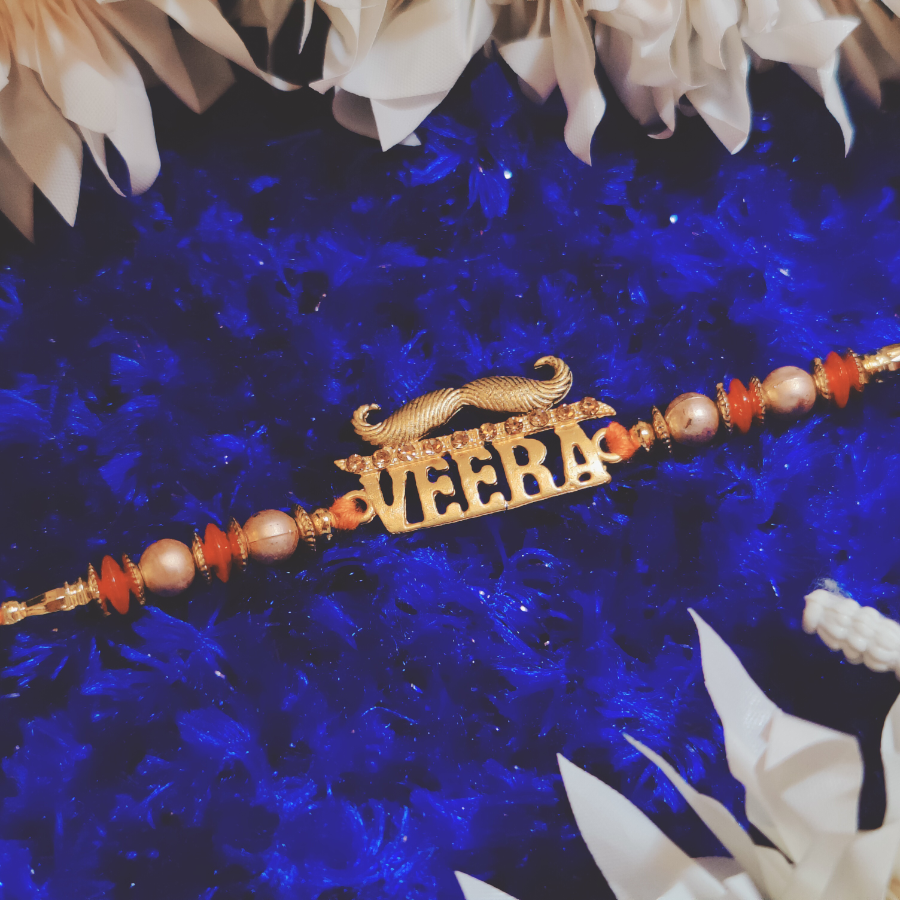 House of Festivals Veera Design Rakhi - With Sparkling Stones