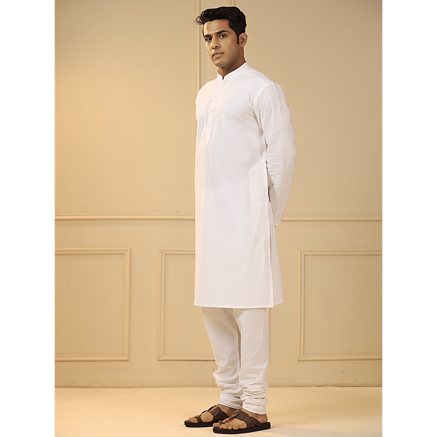 INDIGO Men's Kurta With Churidar Set