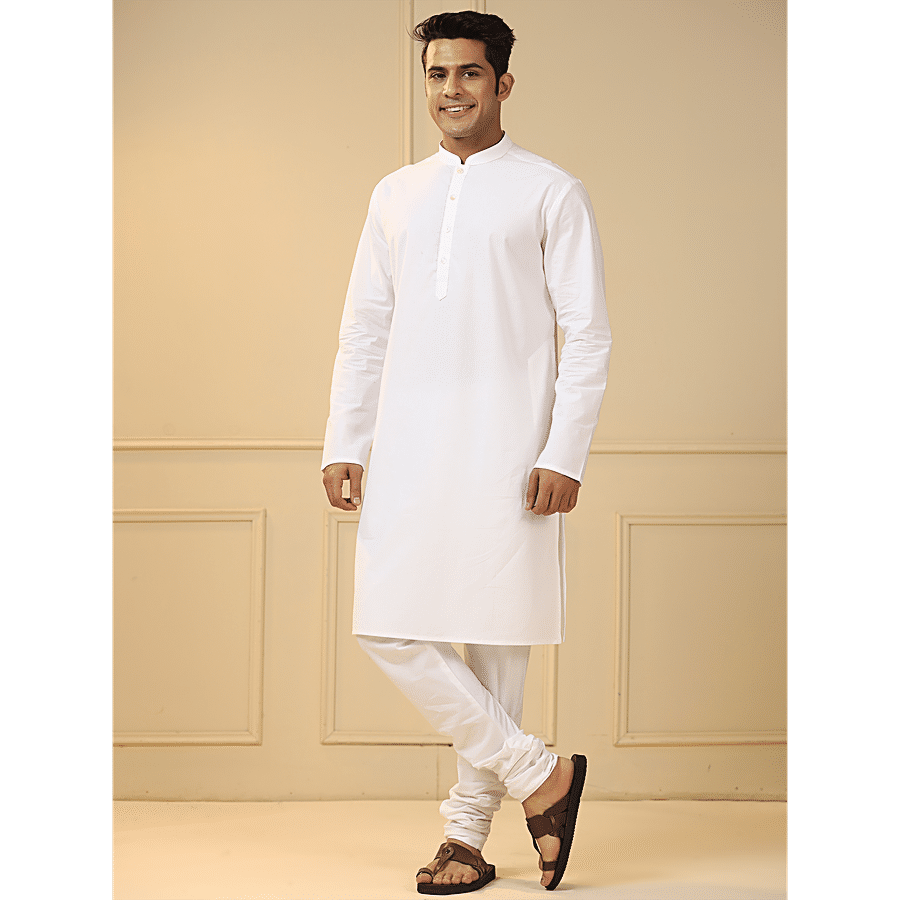 INDIGO Men's Kurta With Churidar Set