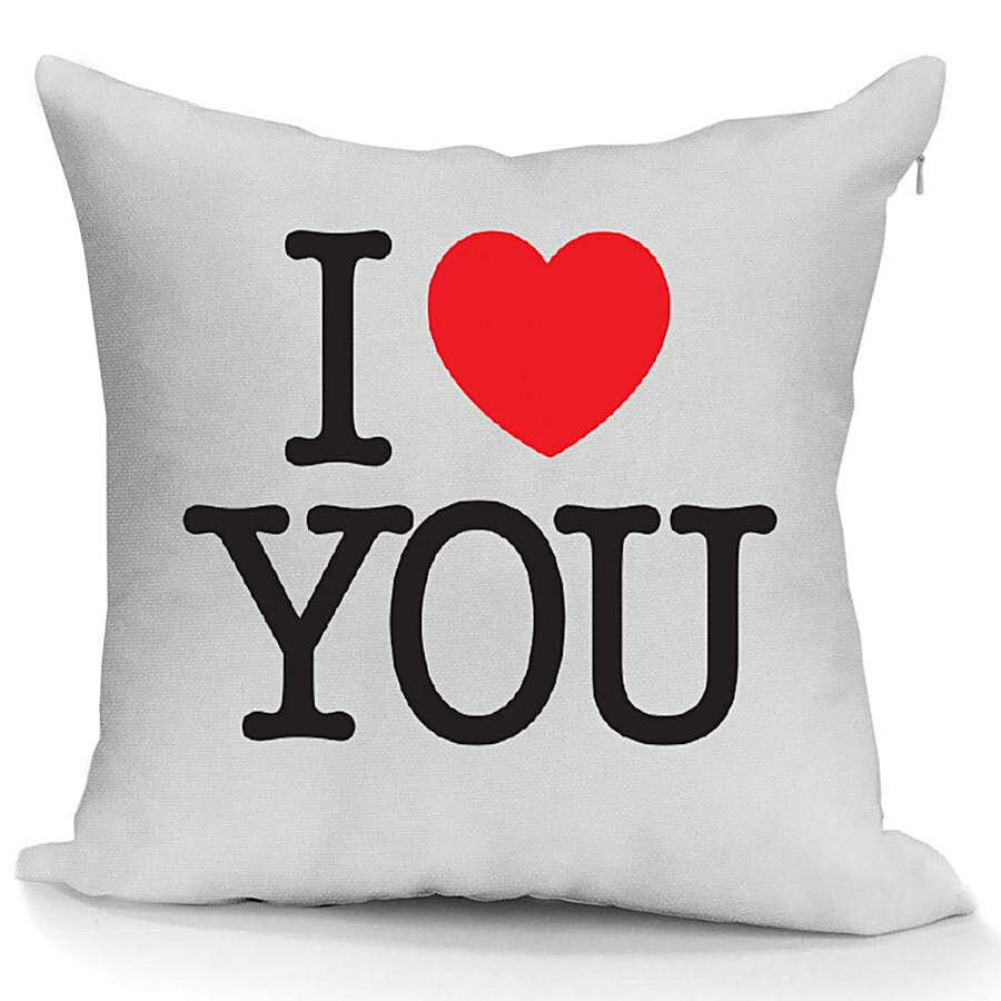 JBG Home Store Valentines Day Gift I Love You Cushion Quote Cover - With Filler