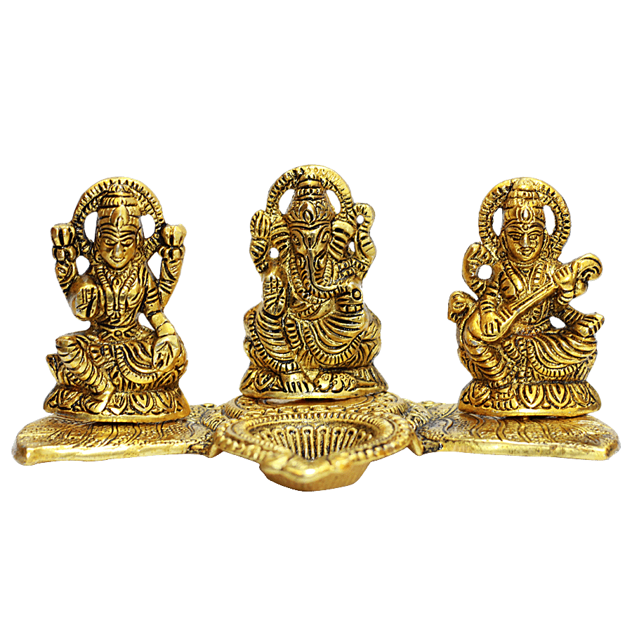 Klassic Laxmi Ganesh Saraswati Idol - Brass