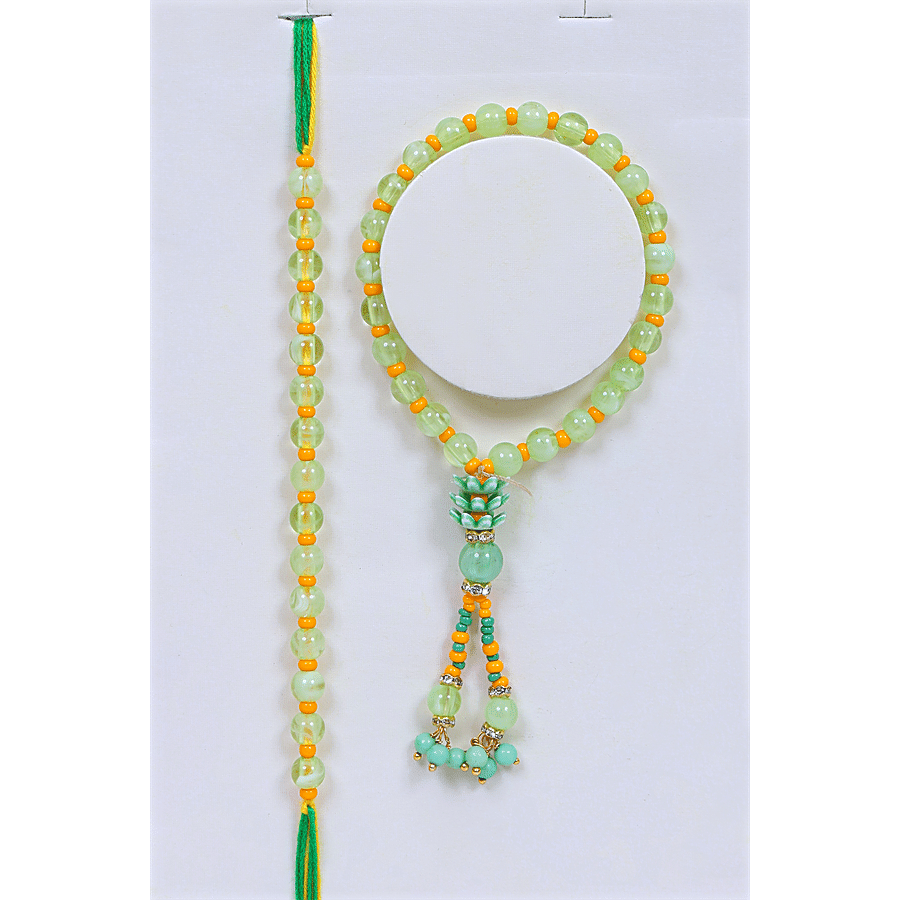 Pearlfiesta Pearl Fiesta Beautiful Designer Bhaiya Bhabhi Rakhi Set  for Brother