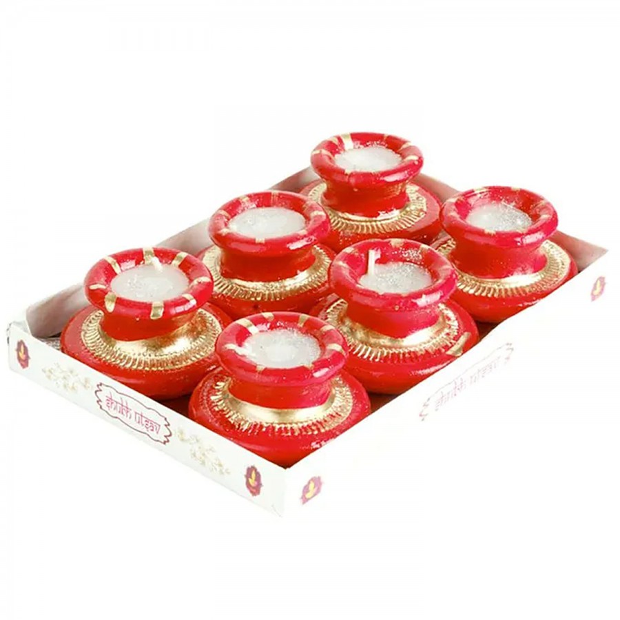 SBE Mud Wax Diya - Red