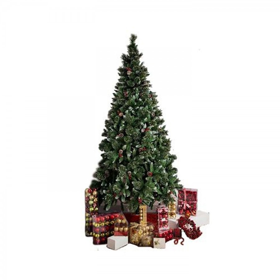 Santa Stores Venetian Noble Fir Christmas Tree with Snowy Pine Berries