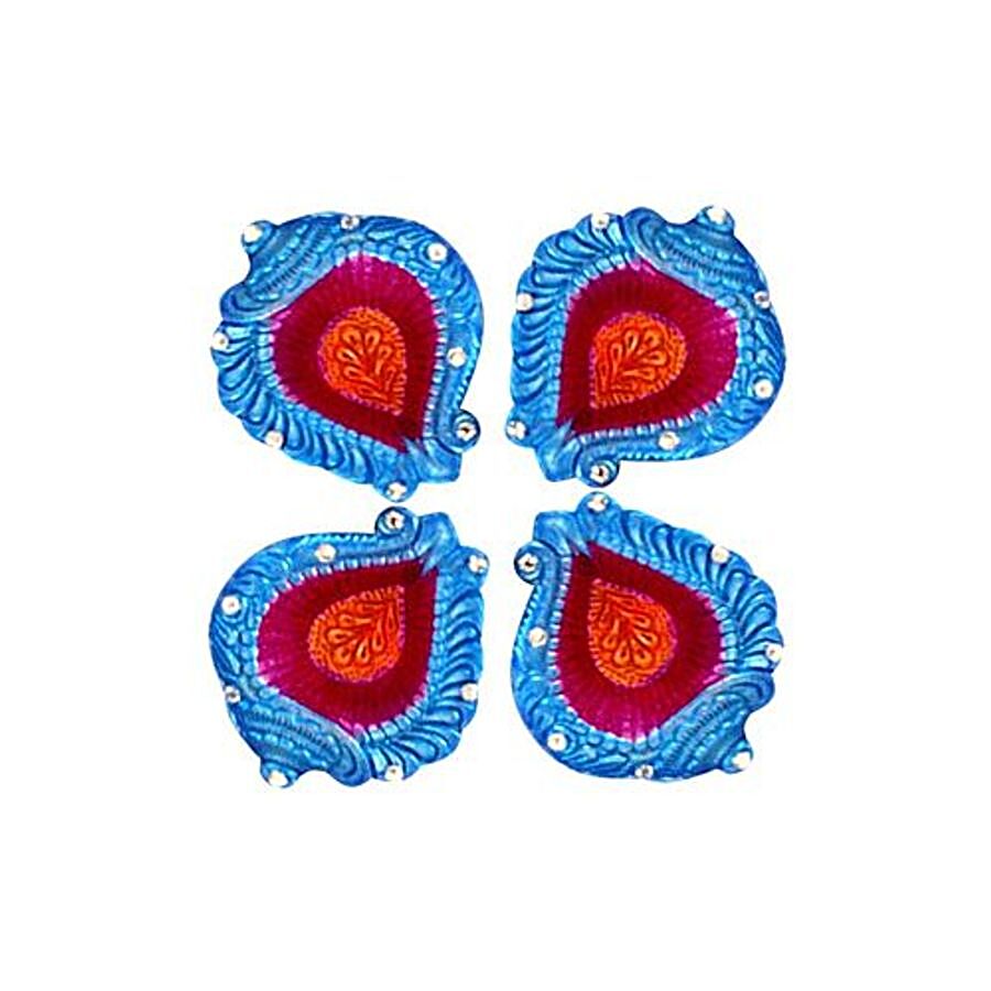 Unique Arts & Interiors Half Shankh Shaped Diwali Diyas - Dd139