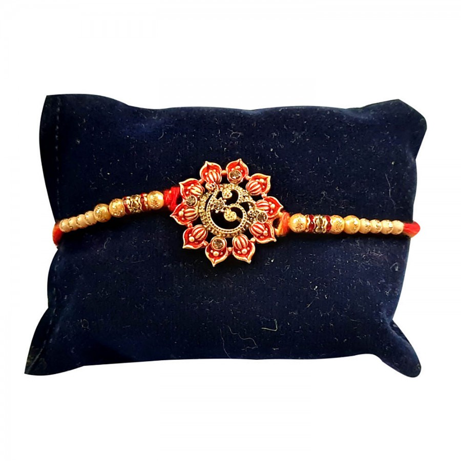 Unique Arts & Interiors Embellished OM With Ganesha Metal Rakhi - UAKR11