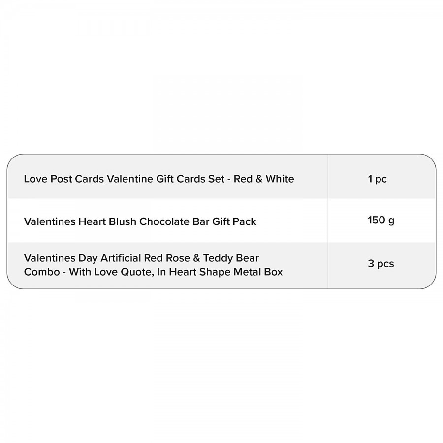 bb Combo Gift Box + Gift Cards + Chocolate + Heart Shaped/3 Roses/Teddy Bear/Card