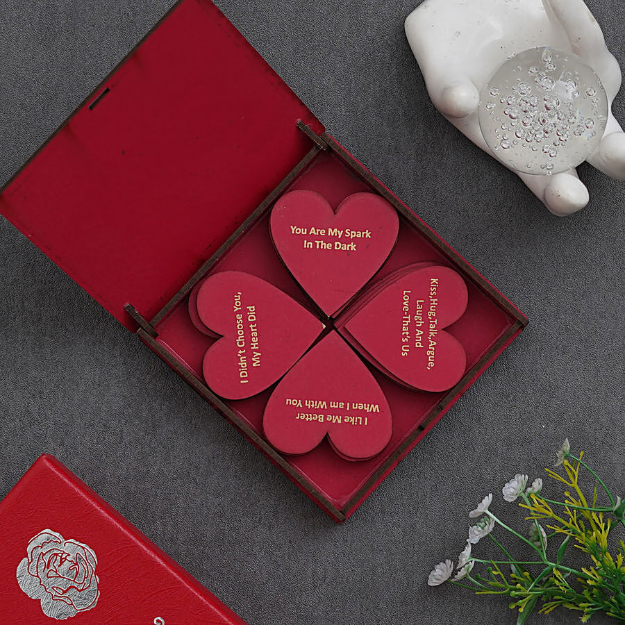 eCraftIndia Valentines Day Wooden Gift Box - 20 Reasons Why I Love You