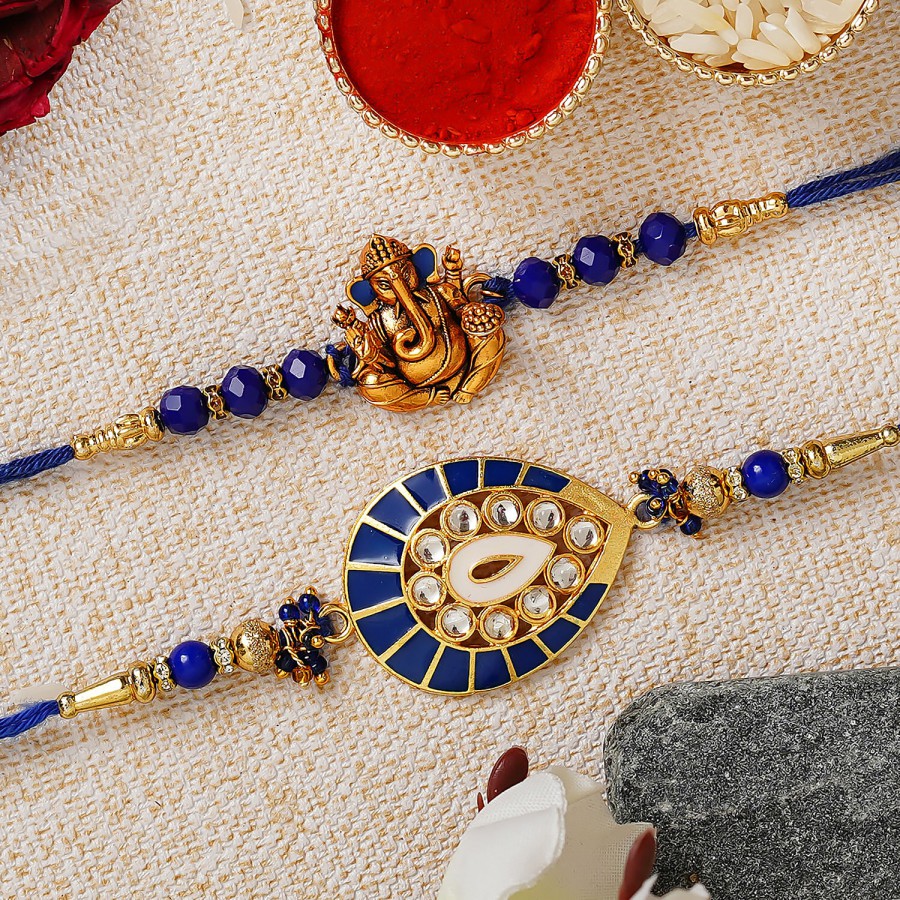 eCraftIndia Blue Designer Rakhis